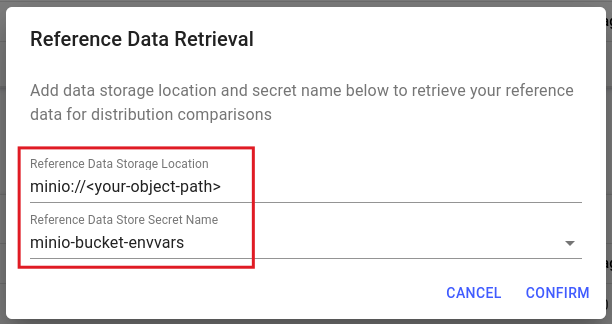 using bucket secrets in the reference data wizard