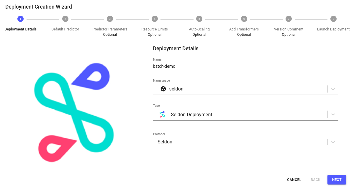 deployment wizard details step