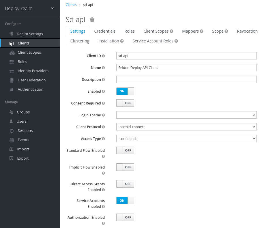 Keycloak client credentials configuration