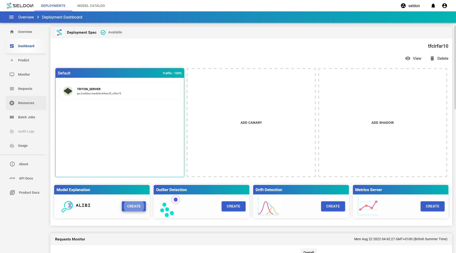 The "Create" button inside the Model Explanation card being clicked